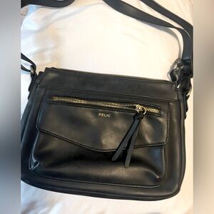 Relic Black Crossbody Bag Multi Pocket Travel Purse Everyday Handbag
